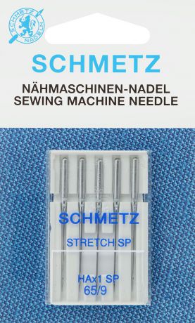 Иглы для бытовых швейных машин "Schmetz", для трикотажа, №65, 5 шт