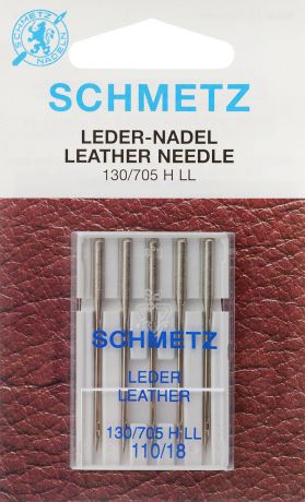 Иглы для бытовых швейных машин "Schmetz", для кожи, №110, 5 шт