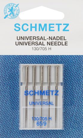 Иглы для бытовых швейных машин "Schmetz", универсальные, №65, 5 шт