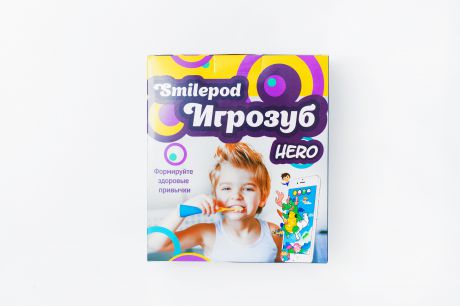 Smilepod Игрозуб Hero, Blue детский обучающий набор для чистки зубов