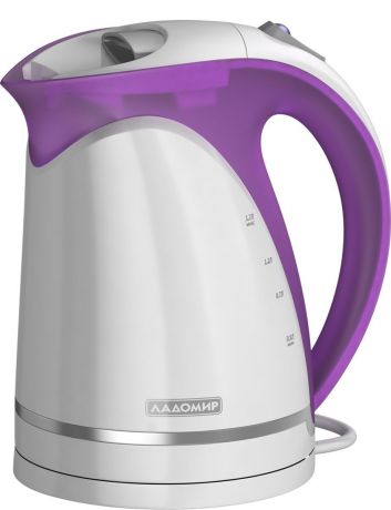 Электрический чайник Ладомир 324, цвет белый фиолетовый