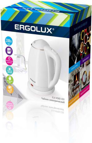 Электрический чайник Ergolux 13114, белый