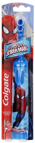 Colgate Зубная щетка "Spider-Man", электрическая, с мягкой щетиной, цвет: голубой
