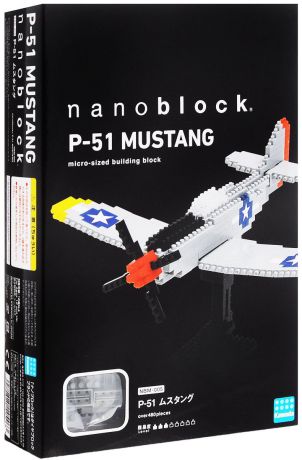 Nanoblock Мини-конструктор Самолет P 51 Мустанг