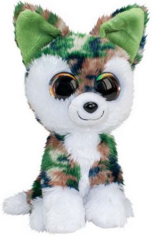 Мягкая игрушка Lumo "Волк Woody", цвет: серый, зеленый, 15 см