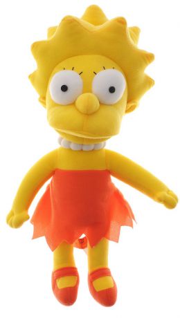 Simpsons Мягкая игрушка Лиза Симпсон цвет желтый морковный 36 см
