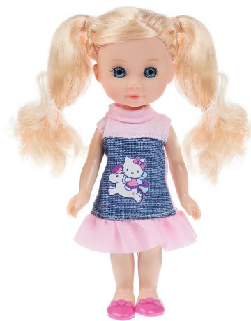 Карапуз Мини-кукла Машенька блондинка цвет платья джинсовый розовый