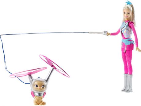 Barbie Игровой набор с куклой Барби и летающий кот Попкорн