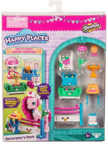 Игровой набор для декора Happy Places "Конкурс прыжков через барьер для пони"