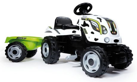 Smoby Трактор педальный Farmer XL с прицепом цвет белый черный