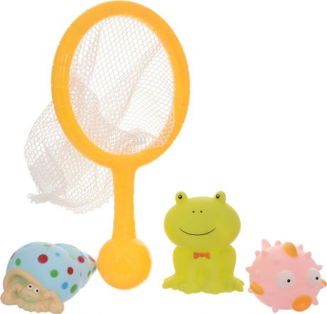 ABtoys Игрушка для ванной Сачок с игрушками Лягушка