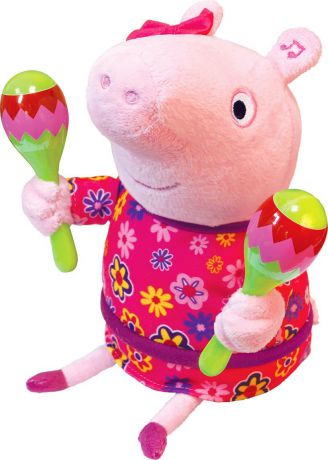 Свинка Пеппа Мягкая интерактивная игрушка Пеппа с маракасами 30 см