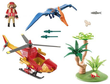 Playmobil Игровой набор Динозавры Вертолет для приключений с птеродактилем