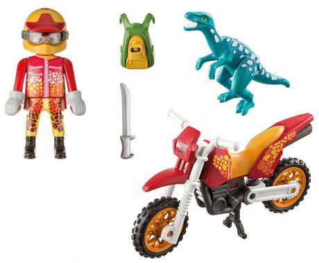 Игровой набор Playmobil "Гоночный мотоцикл с ящером", 9431pm