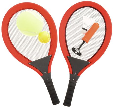 ABtoys Игровой набор Бадминтон и теннис цвет красный черный