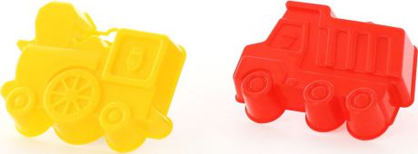 Полесье Игрушка для песочницы Формочки Самосвал + Паровоз, 2 шт, цвет в ассортименте