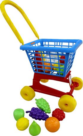 Полесье Игрушечная тележка Supermarket № 1 с набором продуктов, цвет в ассортименте