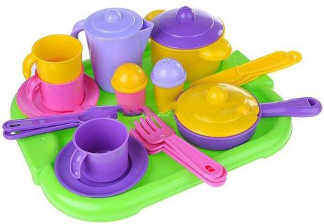 Полесье Набор игрушечной посуды Настенька 3957, цвет в ассортименте