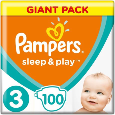 Pampers Подгузники Sleep & Play 6-10 кг (размер 3) 100 шт