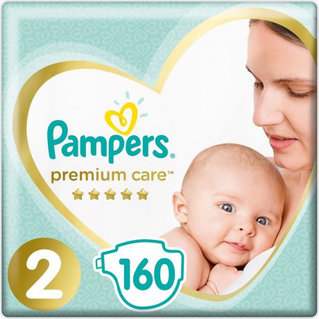 Pampers Подгузники Premium Care 4-8 кг (размер 2) 160 шт