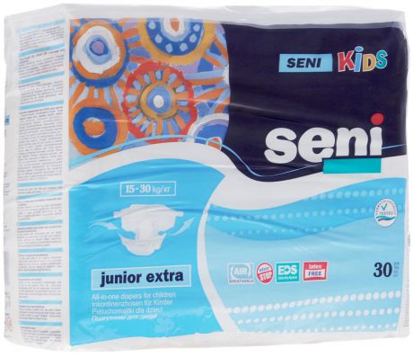 Seni Подгузники Kids Junior Extra для детей с ограниченными возможностями вес 15-30 кг 30 шт