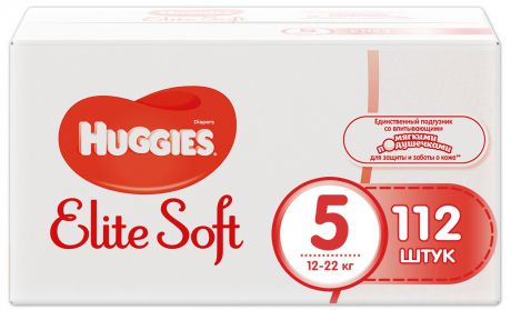 Huggies Подгузники Elite Soft 12-22 кг (размер 5) 112 шт