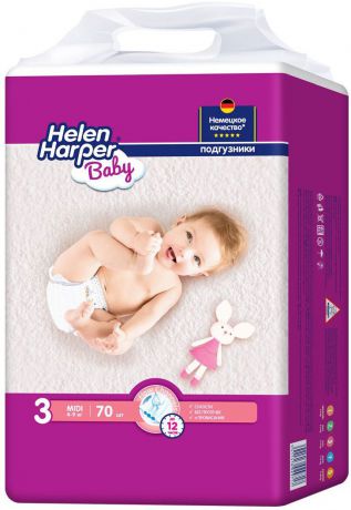 Helen Harper Подгузники Baby Midi 4-9 кг 70 шт