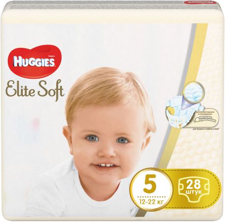 Подгузники Huggies Elite Soft, размер 5 (12-22 кг), 28 шт