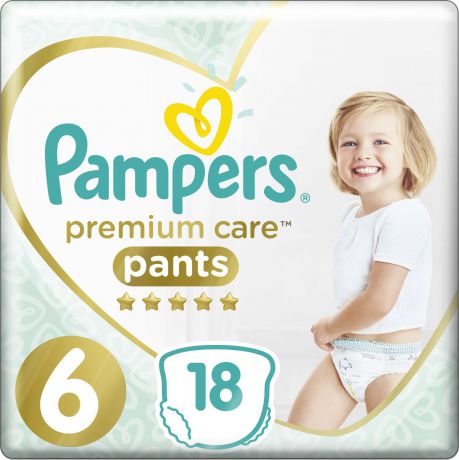 Pampers Подгузники-трусики Premium Care 15+ кг (размер 6) 18 шт