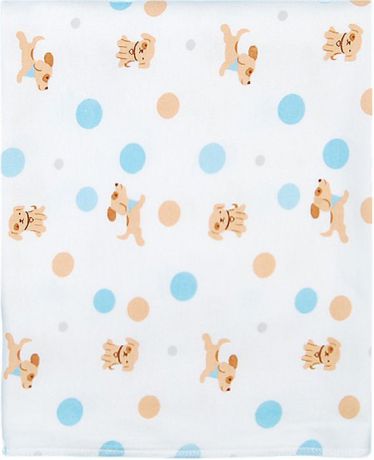 Чудесные одежки Пеленка текстильная Собачка цвет белый бежевый голубой 120 х 90 см