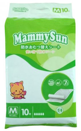 MammySun Детские впитывающие одноразовые пеленки размер M 60 х 60 см 10 шт