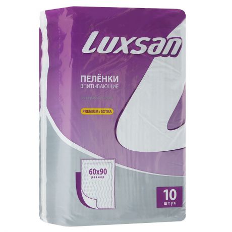 Luxsan Пеленки впитывающие "Premium/Extra", 60 см х 90 см, 10 шт