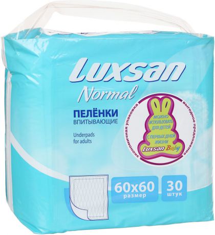 Luxsan Пеленки впитывающие одноразовые "Basic/Normal", 60 см х 60 см, 30 шт