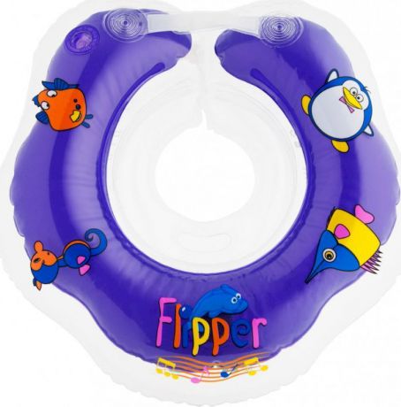 Roxy-kids Круг музыкальный на шею для купания Flipper цвет фиолетовый