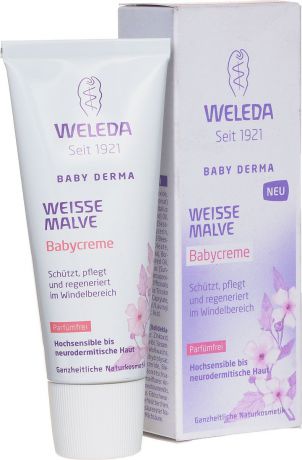 Weleda Крем детский "Baby Derma", для гиперчувствительной кожи в области пеленания, с алтеем, 50 мл