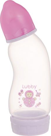 Lubby Бутылочка для кормления с силиконовой соской Антивздутик от 0 месяцев цвет сиреневый розовый 250 мл