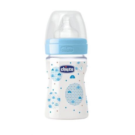 Chicco Бутылочка для кормления с силиконовой соской Well-Being Boy от 0 месяцев 150 мл