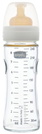 Chicco Бутылочка для кормления с латексной соской Well-Being Glass от 0 месяцев 240 мл