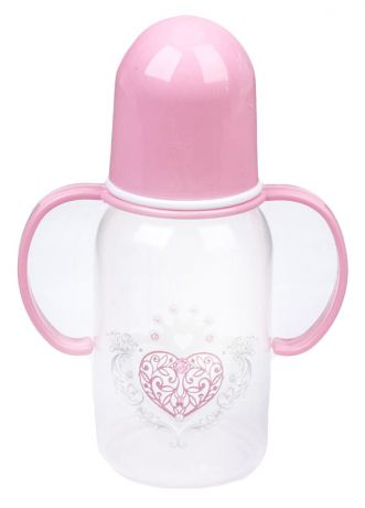 Бутылочка для кормления Крошка Я "Принцесса", 2667397, розовый, с ручками, 150 мл