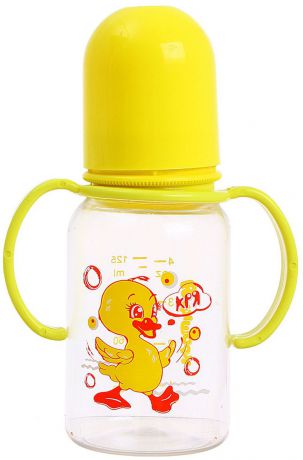 Бутылочка для кормления Крошка Я "Уточка", 1060212, желтый, 125 мл
