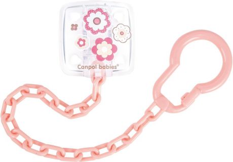 Canpol Babies Клипса-держатель для пустышки Newborn Baby цвет розовый
