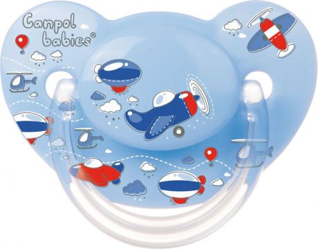 Canpol Babies Пустышка силиконовая ортодонтическая Machines от 6 до 18 месяцев цвет голубой