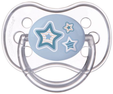 Canpol Babies Пустышка силиконовая круглая Newborn Baby от 6 до 18 месяцев цвет голубой