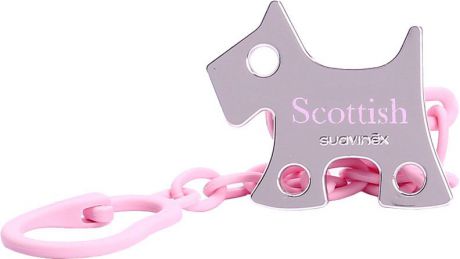 Suavinex Держатель соски-пустышки Scottish с зажимом цвет розовый 3800929