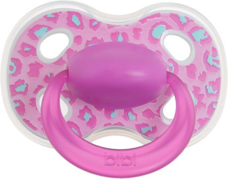 Bibi Пустышка силиконовая Happiness Ring Wild Baby от 6 до 16 месяцев цвет розовый