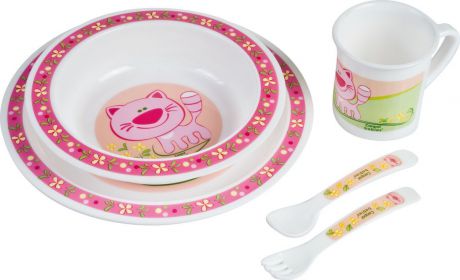 Canpol babies Набор посуды для кормления цвет розовый 5 предметов