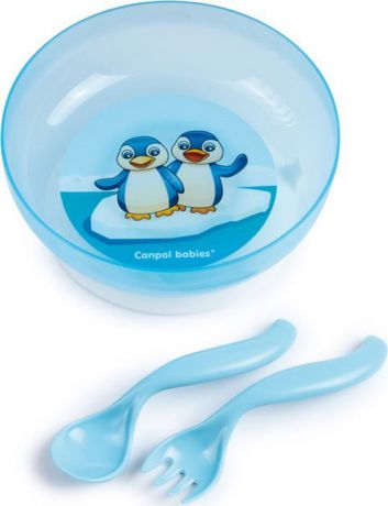 Canpol Babies Набор детской посуды цвет синий 4 предмета