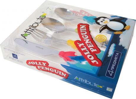 Набор детских столовых приборов Attribute "Jolly Penguin", 4 предмета