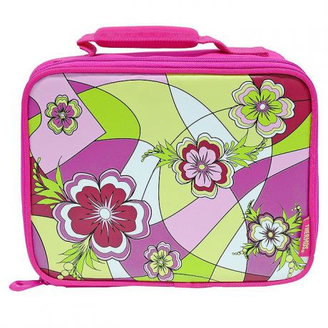 Сумка-термос Lunch Kit "Mod Floral Soft" для ланча, детская, цвет: розовый, зеленый