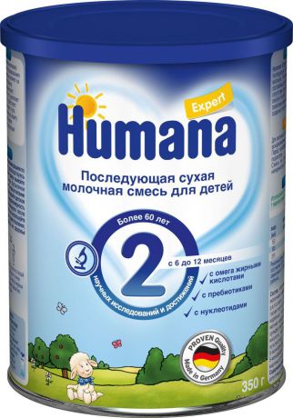 Humana Эксперт 2 адаптированная сухая молочная смесь, от 6 до 12 месяцев, 350 г